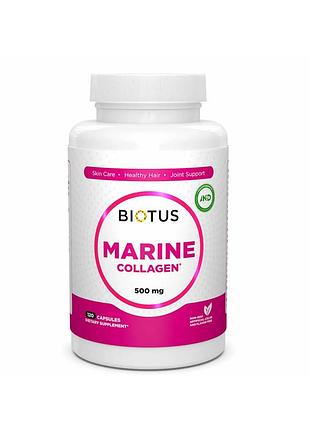 Морской коллаген, marine collagen, biotus, 120 капсул