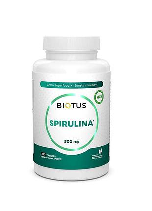 Спирулина, spirulina, biotus, 500 мг, 200 натуральных таблеток
