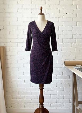 Laura ashley occasion сукня міді uk12/m чорна фіолетова святкова вечірня елегантна