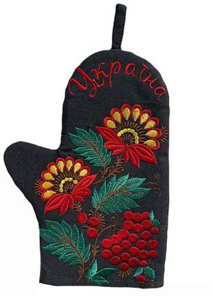 Перчатка красочные цветы украины (кухонные рукавицы)