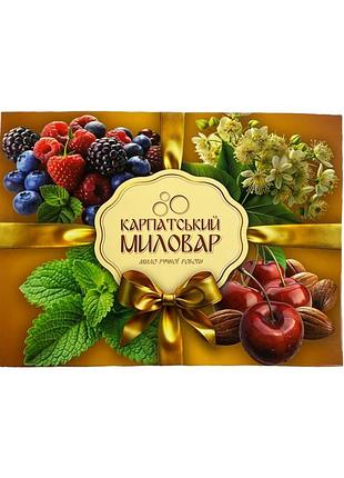 Набор мыла 4 в 1 карпатский мыловар: лесные ягоды, липа, вишня и миндаль, мелисса