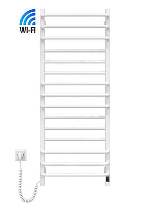 Полотенцесушитель электрический navin грандис 480х1200 sensor с wi-fi, левый с таймером, белый