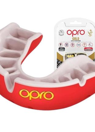 Капа opro gold взрослая (вик 11+) red/pearl (art.102504004)