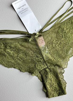 Трусики мереживні з портопеєю hunkemoller - хакі, рр s, m