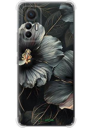 Чохол на xiaomi 12 lite чорний квіти "6031sp-2579-2448"