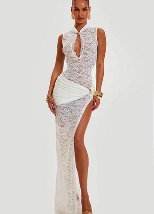 Распродажа платье prettylittlething кружевное ажурное с интересными деталями