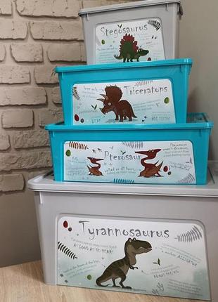 Комплект контейнерів "smart box" алеана з декором dino _ динозаври 4 шт