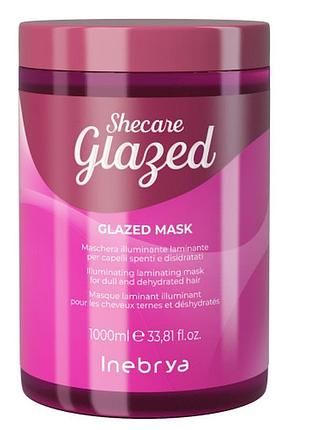 Маска для блеска волос с эффектом глазировки inebrya sheсare glazed mask 1000