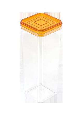 Емкость для сыпучих продуктов 2,25л. прозрачный/оранжевый