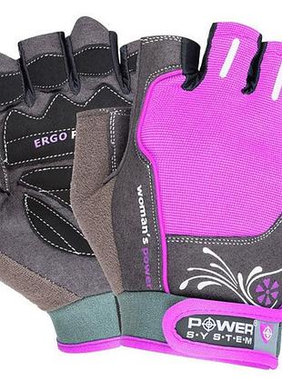 Рукавички для фітнесу power system ps-2570 woman’s power жіночі pink s