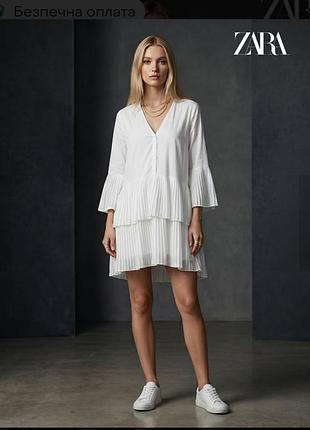 Zara плиссированное платье туника р с