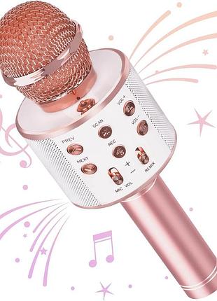 Караоке мікрофон бездротовий wowstar bluetooth, колонка, запис, зміна голосу, для дітей і дорослих