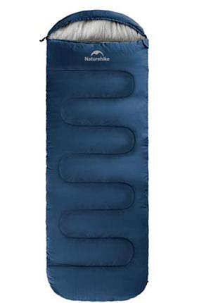 Спальник з капюшоном та закругленим дном naturehike y150 nh21msd08 правий, темно-блакитний