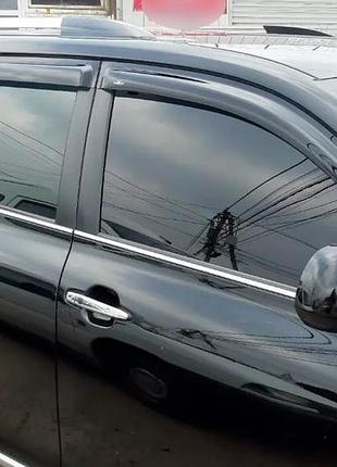 Ветровики на окна (4 шт, hic) для toyota highlander 2008-2013 гг