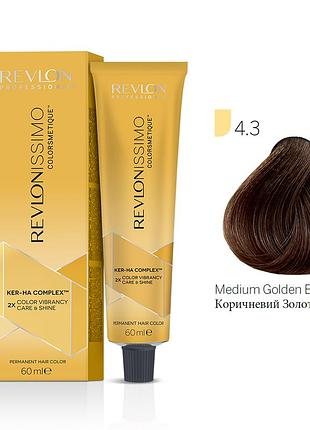 Фарба для волосся revlon professional revlonissimo colorsmetique goldens 4.3 – середній коричневий золотистий, 60 мл