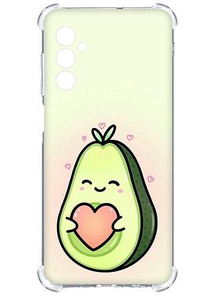 Чохол з потовщеними кутами на samsung galaxy a14 5g :: кавай авокадо з сердечком (принт 310)