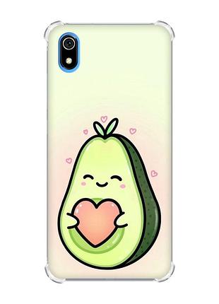 Чехол с утолщенными углами для xiaomi redmi 7a :: кавай авокадо с сердечком (принт 310)
