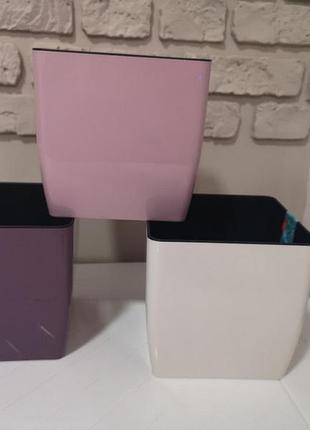 Вазон квадро низкий со вставкой 16 x 16 x 15,5 см