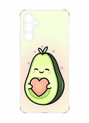 Чехол с утолщёнными углами на samsung galaxy a54 5g/a546 :: кавай авокадо с сердечком (принт 310)