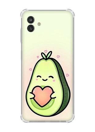 Чохол з потовщеними кутами на samsung galaxy m13 5g :: кавай авокадо з сердечком (принт 310)