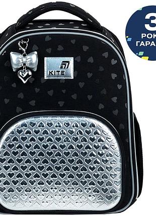 Рюкзак школьный каркасный kite education black&silver k26-556m-2