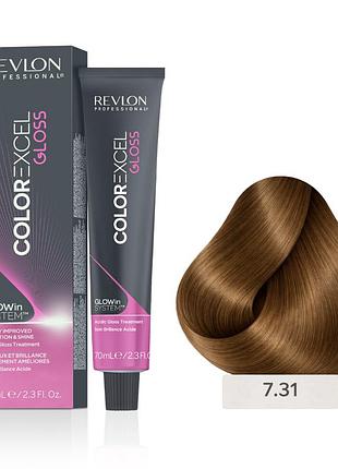 Безаміачна фарба (кислотний тонер) для волосся глос revlon color excel gloss 7.31 "золотистий кварц" золотисто-попелястий блонд