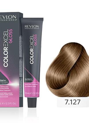 Безаммиачная краска (кислотный тонер) для волос глосс revlon professional color excel gloss 7.127 "марэнго" глубокий сатин, 70 мл