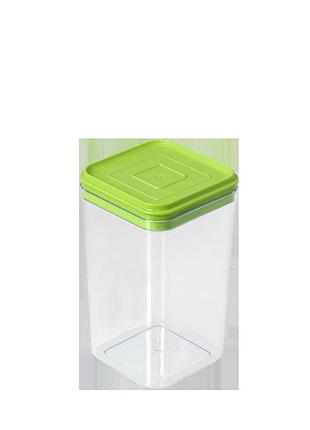 Ємність для сипучих продуктів 1,3 л. прозорий/оливковий