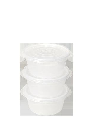 Набор контейнеров для пищевых продуктов "омега" круглых 0,44л. (3 шт.)