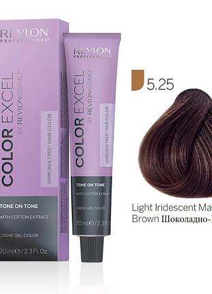 Безамичная краска для волос revlon professional color excel young, тон в тон 5.25 светлый фиолетово-махагоновый шатен, 70 мл