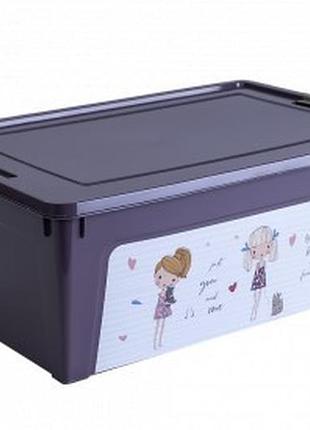 Контейнер "smart box" с декором 11,7 л размер 39*29*14 фиолетовый