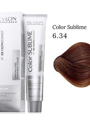Краска для волос без аммиака color sublime 6.34 золотисто-медный темный блонд, 75 мл revlon professional