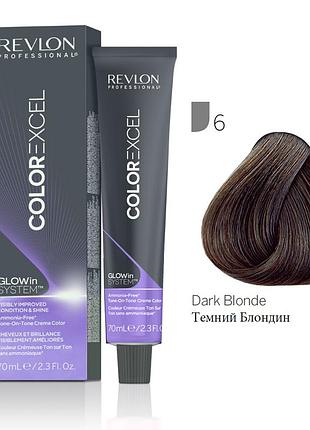 Безаміачна фарба для волосся revlon professional color excel young, тон у тон 6 темний блонд, 70 мл (новий дизайн)