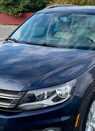 Ветровики с хромированным молдингом (4 шт, hic) для volkswagen tiguan 2007-2016 гг