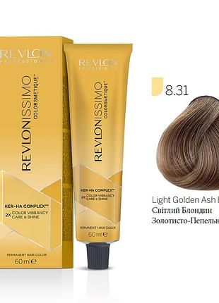 Краска для волос revlonissimo colorsmetique светлый блондин золотисто-пепельный 8.31