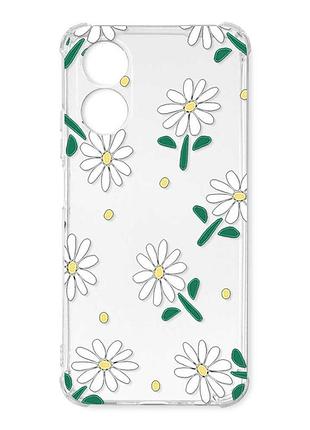 Чехол с утолщёнными углами на oppo a17 ромашки (принт 368)