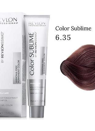 Краска для волос без аммиака color sublime 6.35 золотисто-махагоновый темный блонд, 75 мл revlon professional
