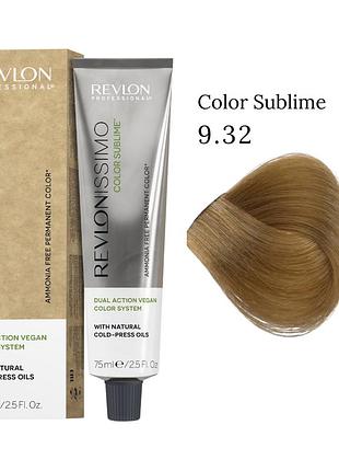 Фарба для волосся без аміаку color sublime vegan 9.32 золотисто-перлинний дуже світлий блонд, 75 мл revlon professional