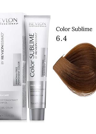 Фарба для волосся без аміаку color sublime 6.4 мідний темний блонд, 75 мл revlon professional