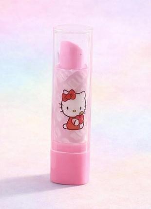 Ластик hello kitty розовый в прозрачном футляре, милый канцелярский аксессуар