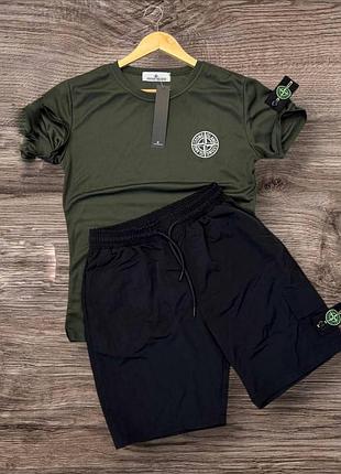 Футболка + шорти stone island