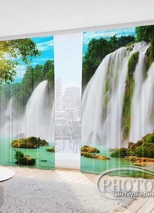 Фото шторы "водопад на солнце" 2,7м*4,0м (2 полотна по 2,0м), тесьма