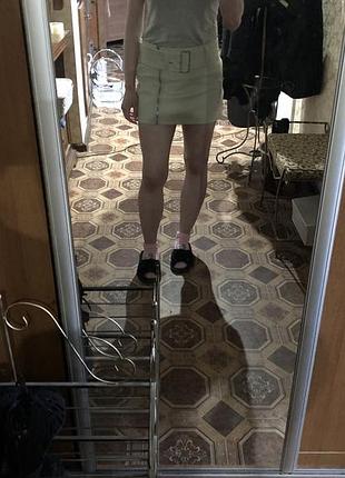Джинсовая мини юбка h&m 4