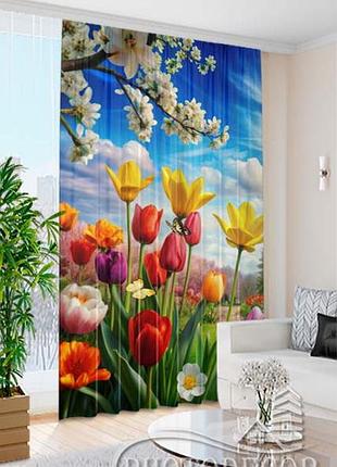 Фото штора весна, висота - 3,20м, ширина - 1,45м, тасьма
