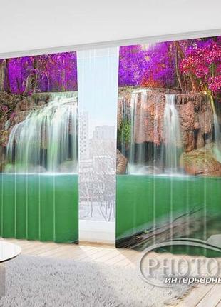 Фото шторы "яркий водопад 1" 2,7м*2,9м (2 полотна по 1,45м), тесьма