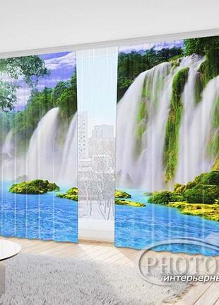 Фото шторы "яркий водопад 3" 2,7м*2,9м (2 полотна по 1,45м), тесьма