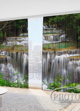 Фото штори "красивий водоспад" 2,7м*5,0м (2 полотна по 2,50м), тасьма