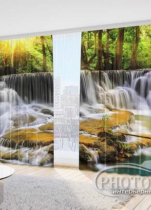 Фото шторы "каскадный водопад" 2,7м*4,0м (2 полотна по 2,0м), тесьма