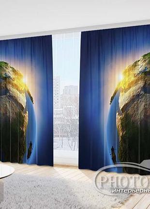Фото штори "планета земля 3" 2,7м*5,0м (2 полотна по 2,5м), тасьма
