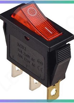 Kcd3-101n r/b перемикач 1 клав. з підсвічуванням 12 v ac/dc червоний